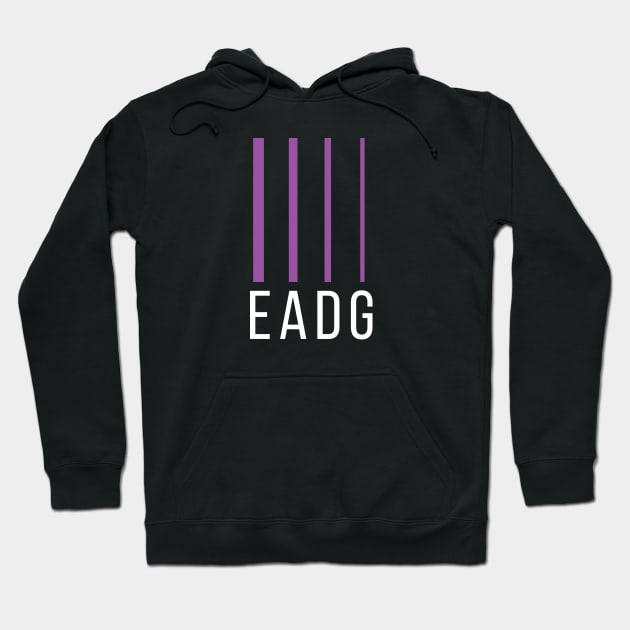 Bass Player Gift - EADG 4 String - Purple Hoodie by Elsie Bee Designs